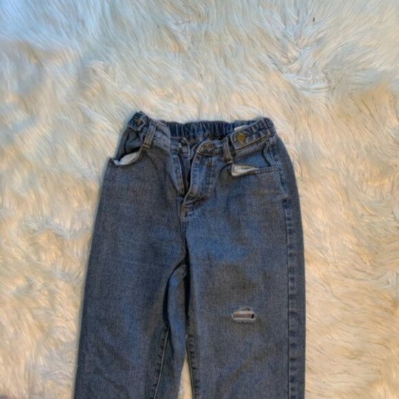 Boys Straight Leg Medium Wash Jeans Distressed - Picture 4 of 8